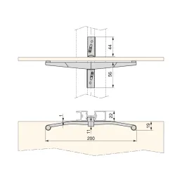Set di supporti per ripiano in vetro per il sistema modulare per armadi ZERO / Nero opaco