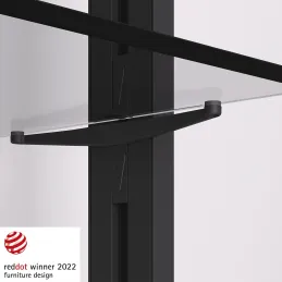 Set di supporti per ripiano in vetro per il sistema modulare per armadi ZERO / Nero opaco