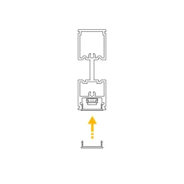 Profilo LED con diffusore per sistema modulare per armadi ZERO / Nero opaco