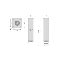 Piedino per mobili MADRID / Acciaio inox