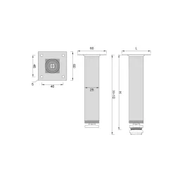Piedino per mobile BRASIL / Bianco opaco