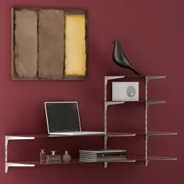 Supporto per ripiano per profilo semplice JAGMET Legno - vetro / Bianco