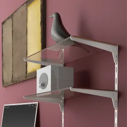 Supporto per ripiano per profilo semplice JAGMET Legno - vetro / Bianco