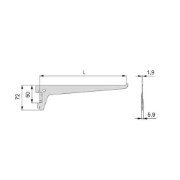 Supporto per ripiano per profilo semplice JAGMET Legno - vetro / Bianco