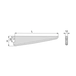 Supporto per mensola a doppio profilo JAGMET Legno - vetro / Bianco