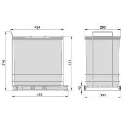 Cestino estraibile LIMITE 35L / Antracite
