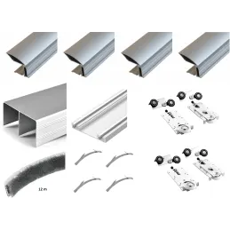 Set di ferramenta per due porte scorrevoli MULTIOMEGA W RAMA - 2 m / Alluminio