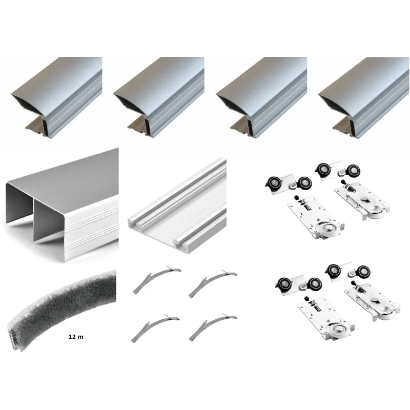 Set di ferramenta per due porte scorrevoli MULTIOMEGA W RAMA - 2 m / Alluminio