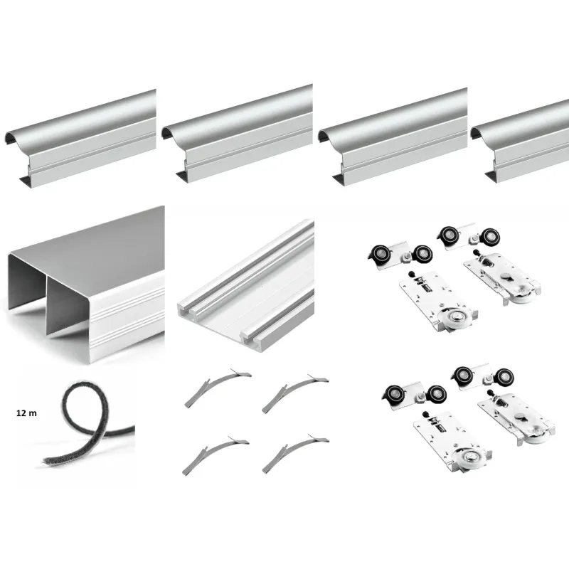 Kit di ferramenta per due porte scorrevoli OMEGA B RAMA - 2 m / Alluminio