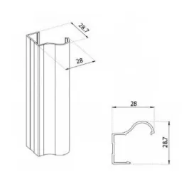 Kit di ferramenta per due porte scorrevoli OMEGA B RAMA - 2 m / Alluminio