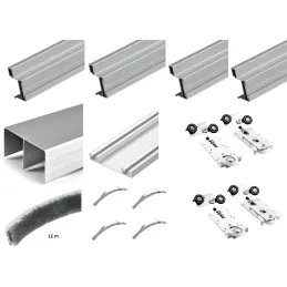 Kit di ferramenta per due porte scorrevoli MODERN W RAMA - 2 m / Alluminio