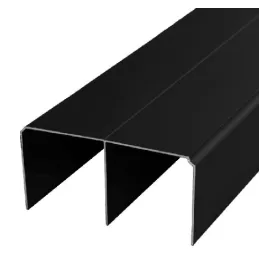 Set di ferramenta per due porte scorrevoli MULTIOMEGA W RAMA - 2 m / Nero opaco