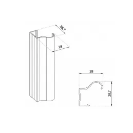 Maniglia per porta scorrevole OMEGA R-18 / Nero opaco