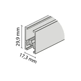 Profilo orizzontale superiore TWIN / Alluminio