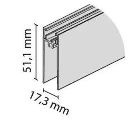 Profilo orizzontale inferiore TWIN / Nero opaco