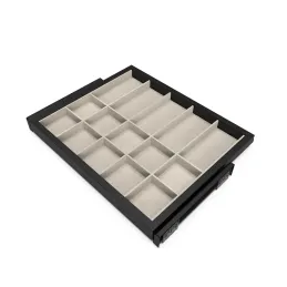Organizzatore estraibile per accessori con chiusura ammortizzata NEXUS 560 - 594 mm / Nero opaco