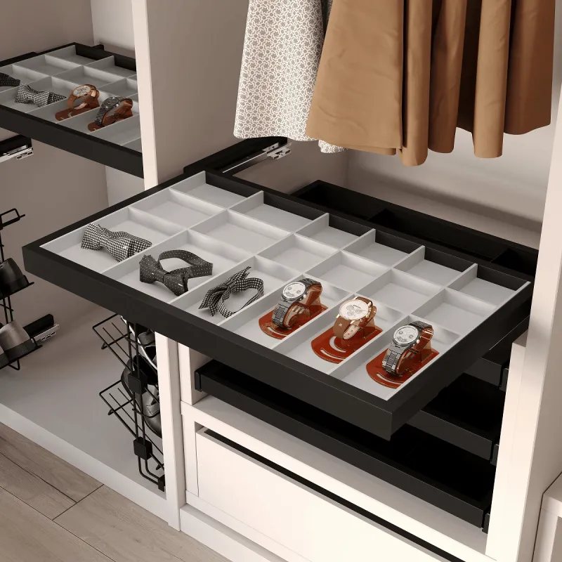 Organizzatore estraibile per accessori con chiusura ammortizzata NEXUS 760–794 mm / Nero opaco