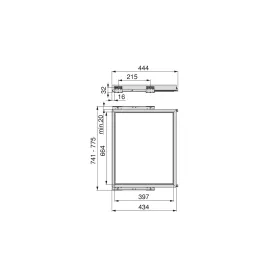 Telaio estraibile con ammortizzazione per il sistema NEXUS / Beige