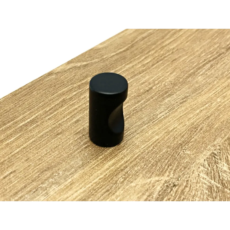 Pomello in legno NATURE Mini / Nero opaco