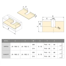 Profilo per cassetto sottolavello TIDY / Antracite