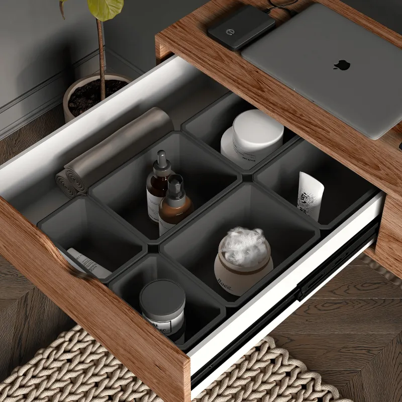 Organizzatore per cassetto del bagno TIDY XL – 6 contenitori / Antracite