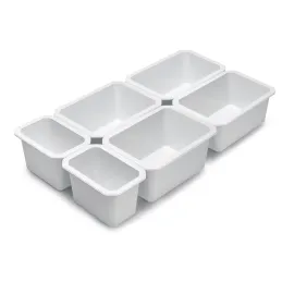 Organizzatore per cassetto del bagno TIDY XL – 6 contenitori / Bianco