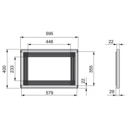 Cornice da incasso per microonde 600 mm / Bianca