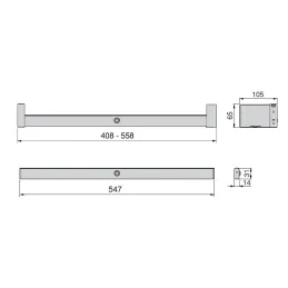 Barra appendiabiti con luce LED CESAR / Alluminio