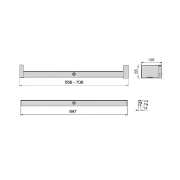 Barra appendiabiti con luce LED CESAR / Alluminio