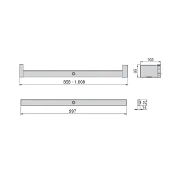 Barra appendiabiti con luce LED CESAR / Alluminio