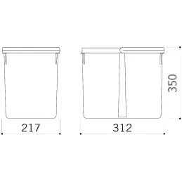 Cestino per rifiuti 20 L UNION / Antracite