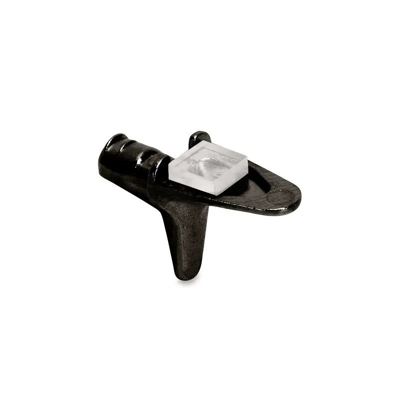 Supporto per ripiano in vetro con guarnizione BEAK / Nichel nero - 10 pz.