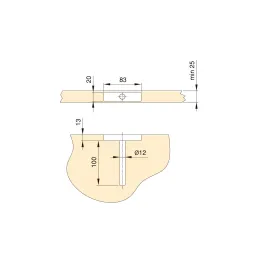 SET 2 pz - mensola nascosta 12 x 113 mm / Nichel