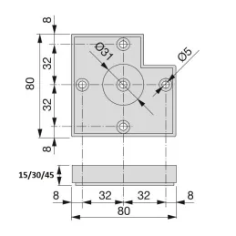 Piedino in plastica ALUMIX / Grigio
