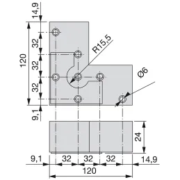 Piedino in plastica ALUMIX Mini 120 / Grigio