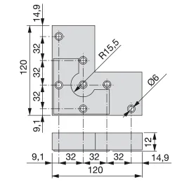 Piedino in plastica ALUMIX Mini 120 / Grigio