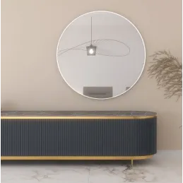 Specchio di design RONDO / Bianco opaco