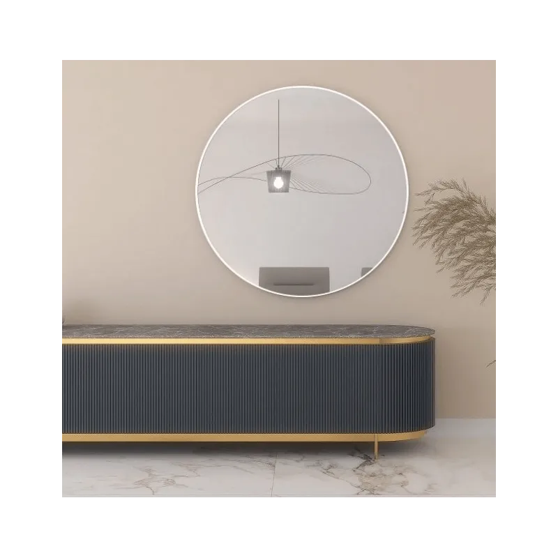 Specchio di design RONDO / Bianco opaco