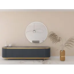 Specchio di design RONDO / Bianco opaco