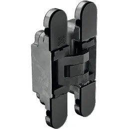 Cerniera 3D da fresare per porte a filo muro con spessore a partire da 18 mm / Nera