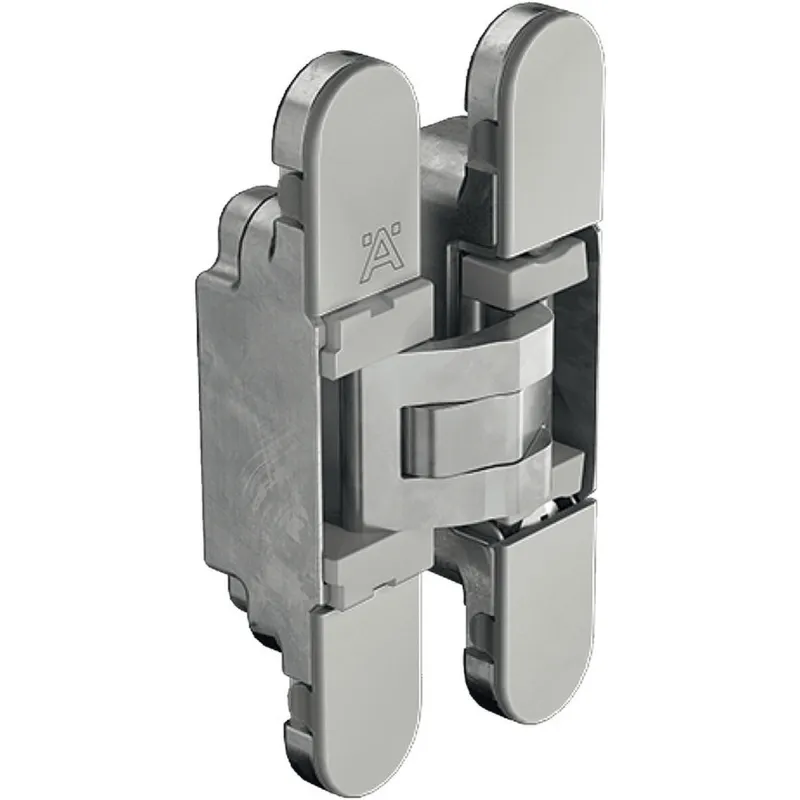 Cerniera 3D da fresare per porte a filo muro con spessore a partire da 18 mm / Grigio