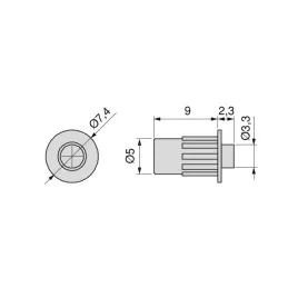 Ammortizzatori da incasso per ante – 50 pz / Grigio