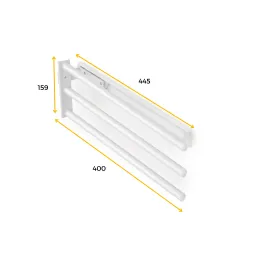 Portasalviette estraibile a 3 bracci ARNOLD 440 mm / Bianco opaco