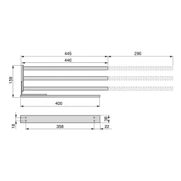 Portasalviette estraibile a 3 bracci ARNOLD 440 mm / Bianco opaco