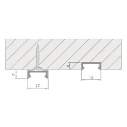 Profilo in alluminio LL-02 per illuminazione a LED senza copertura / Alluminio