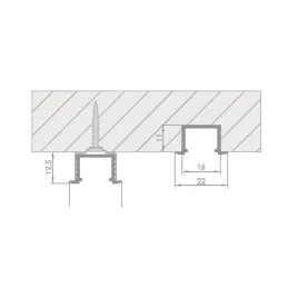 Profilo in alluminio LL-05 per illuminazione LED senza copertura / Alluminio