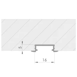 Profilo in alluminio LL-03 per illuminazione a LED senza copertura / Alluminio