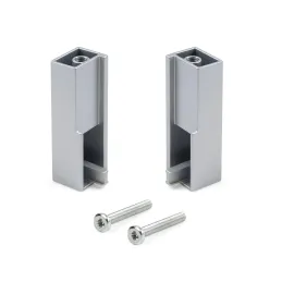 Set di terminali per barra appendiabiti LUXE – montaggio superiore / Alluminio