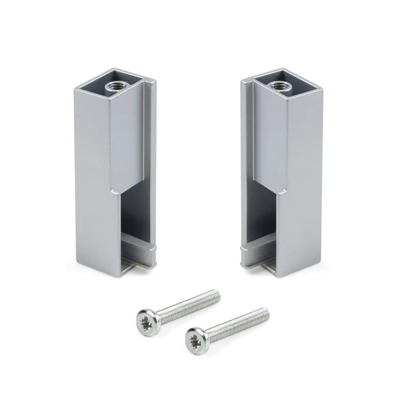 Set di terminali per barra appendiabiti LUXE – montaggio superiore / Alluminio