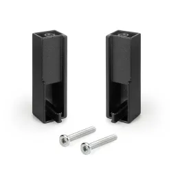 Set di terminali per barra appendiabiti LUXE – montaggio superiore / Nero strutturato